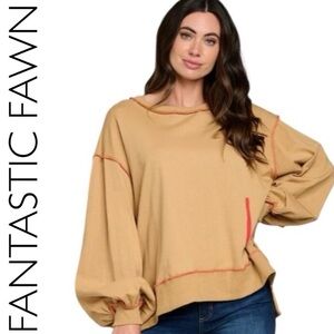 NWOT Fantastic Fawn "Love You" Oversized Sweatshirt - size S